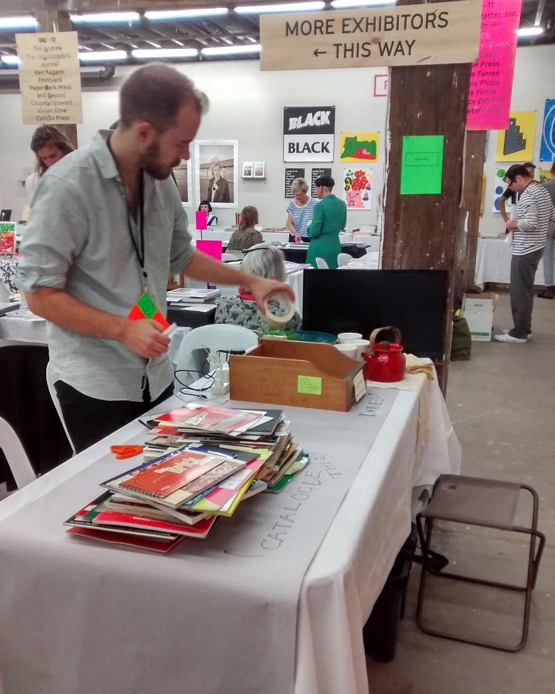 Photograph of the Frontyard table at Volume 2017 Book Fair